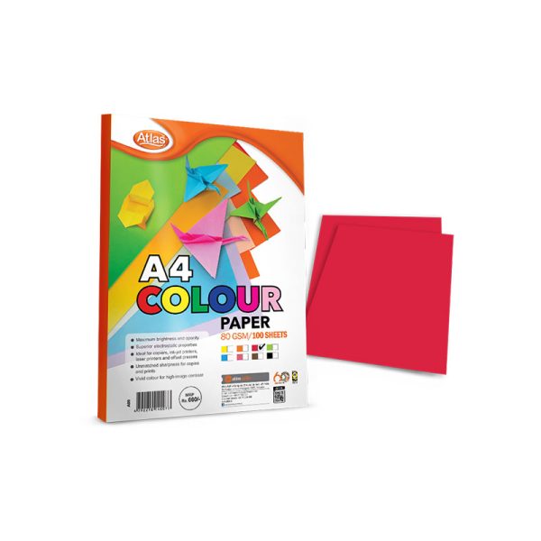 Atlas Colour Paper A4 - Red