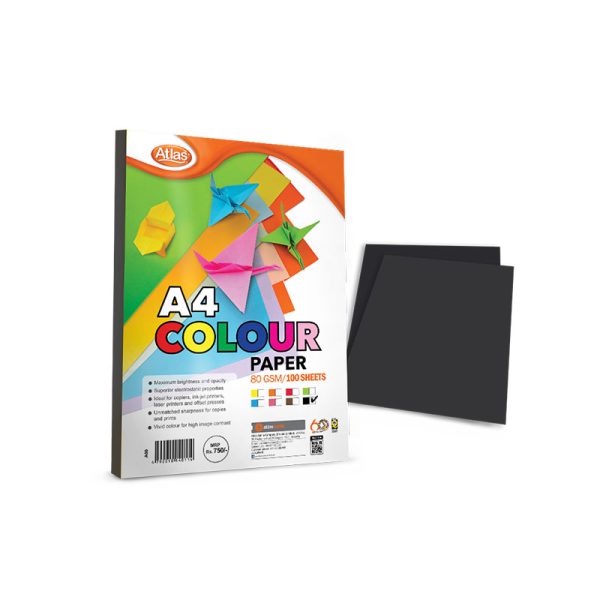 Atlas Colour Paper A4 - Black
