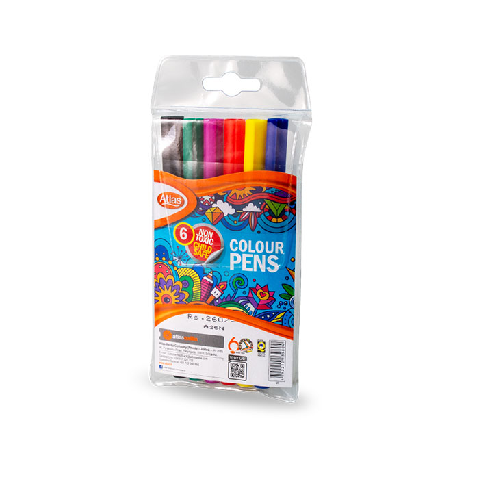 508244 Atlas Colour Pen Wallets 6 Colours - Image 1